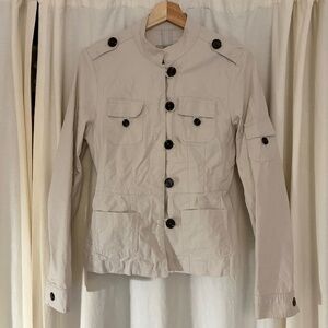 Vinatge Button Up Cream Military Jacket
